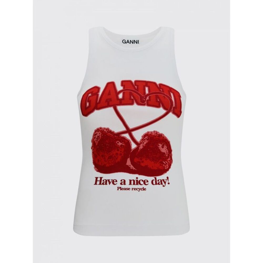 Ganni T-Shirt Woman White - Picture 2 of 3